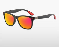 Men's Square "Red Tail" Retro Sunglasses