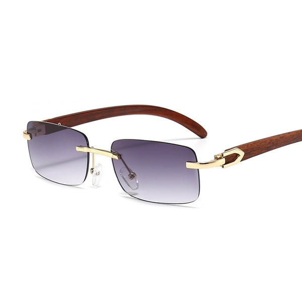 Women's Rimless 'Emsi' Wooden Sunglasses