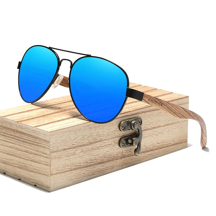Men's Polarized Oval 'The Temple' Wooden Sunglasses