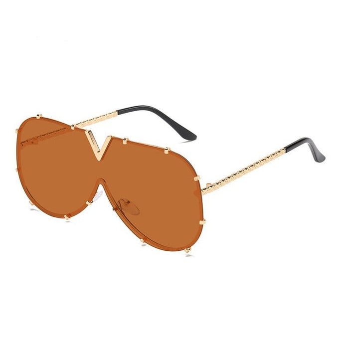 Women's Vintage Oversized 'Glam Team' Oval Sunglasses