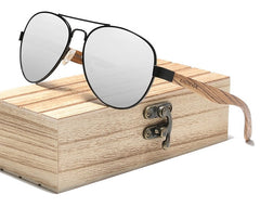 Men's Pilot Polarized 'Go 4 ' Wooden Sunglasses