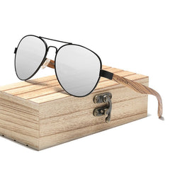 Men's Polarized Oval 'The Temple' Wooden Sunglasses