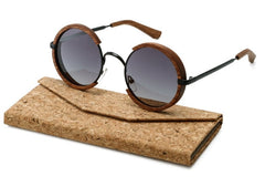 Men's Round Polarized 'Echelon' Wooden Sunglasses