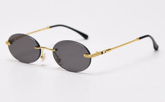 Women's Rimless Oval 'Visenza' Metal Sunglasses