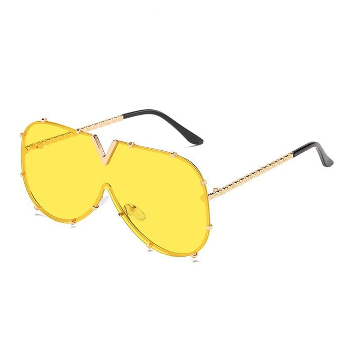 Women's Vintage Oversized 'Glam Team' Oval Sunglasses