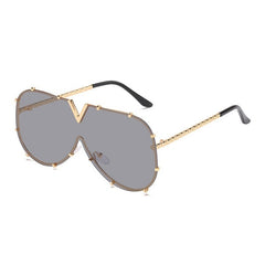 Women's Vintage Oversized 'Glam Team' Oval Sunglasses