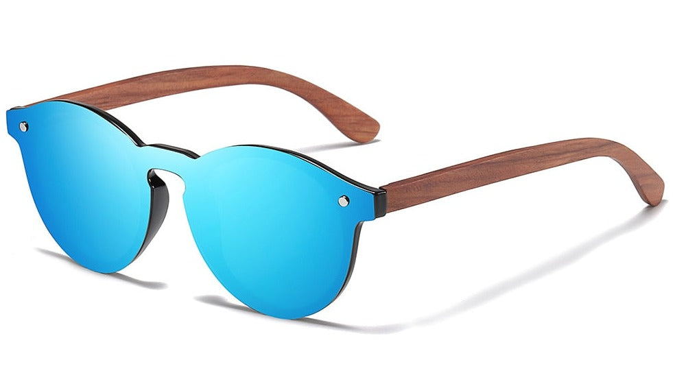 Women's Rimless Oval 'Pamper Eye Wear' Wooden Sunglasses