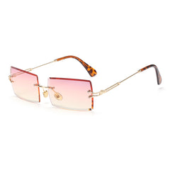 Women's Rimless Small Rectangle 'Diner Dash' Metal Sunglasses