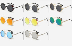 Men's Round Classic 'Steampunk' Plastic Sunglasses