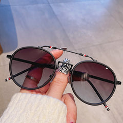 Women's  Round 'Sexy Love' Metal Sunglasses