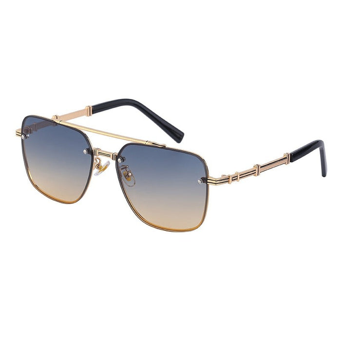 Men's Square Gradient 'Aegis Mirror' Metal  Sunglasses