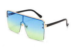 Women's Oversized Square 'Rainbow Dust' Metal Sunglasses