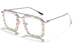 Women's Oversized Square 'Thalia' Metal Sunglasses