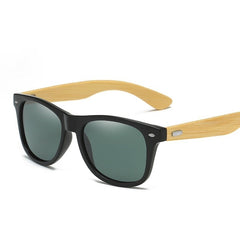 Men's Polarized Square 'Stream' Wooden Sunglasses