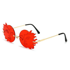 Women's Rimless Sun 'Flames' Metal Sunglasses