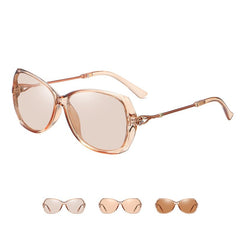 Women's Oversized Round 'Vines' Metal  Sunglasses