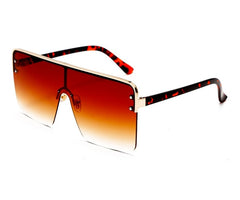 Women's Oversized Square 'Rainbow Dust' Metal Sunglasses