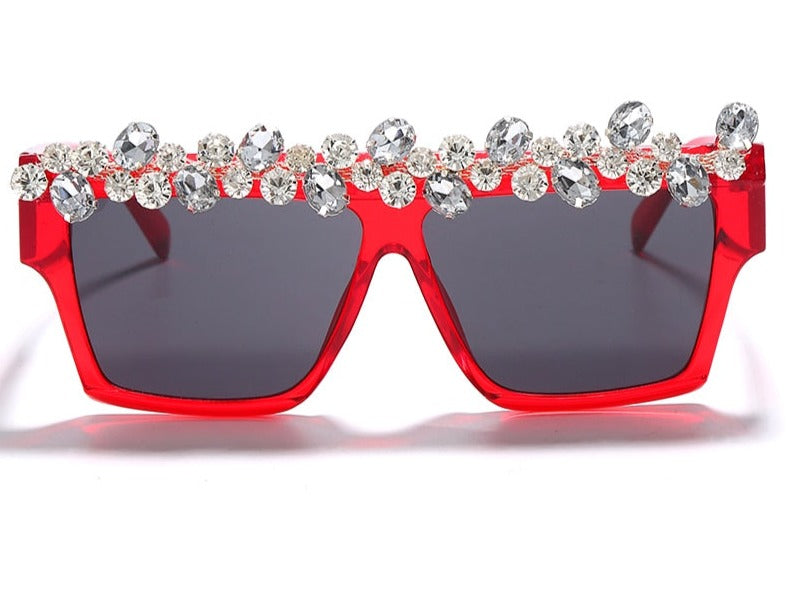 Women's Oversized Square 'La Diva' Plastic Sunglasses