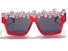 Women's Oversized Square 'La Diva' Plastic Sunglasses