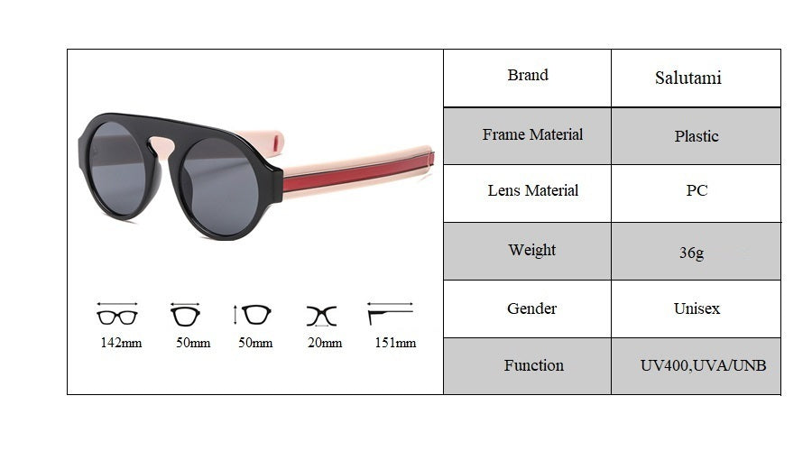 Men's Vintage Round 'Shark Eyes' Plastic  Sunglasses