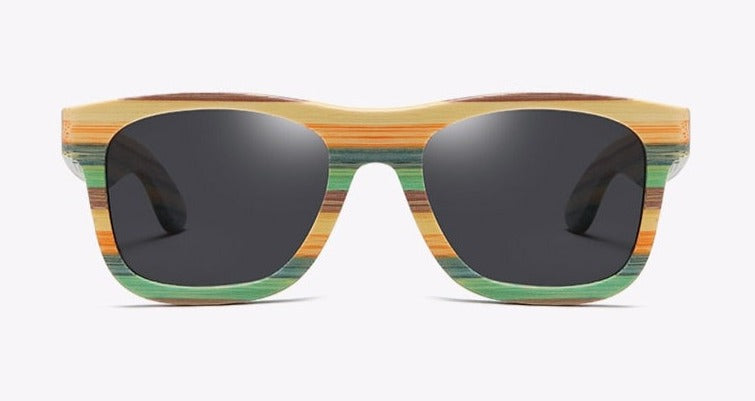 Men's Wooden Oval 'Lady Aisa' Polarized Bamboo Sunglasses