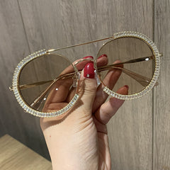 Women's Round 'Gems' Oversized Sunglasses