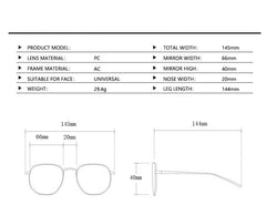 Women's Rectangle 'Levi' Plastic Sunglasses