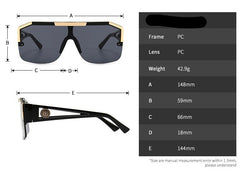 Unisex Square 'Chad' Semi Rimless Sunglasses