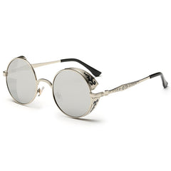 Men's Round Classic 'Steampunk' Plastic Sunglasses