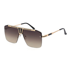 Men's Oversized Square 'Road House' Metal Sunglasses