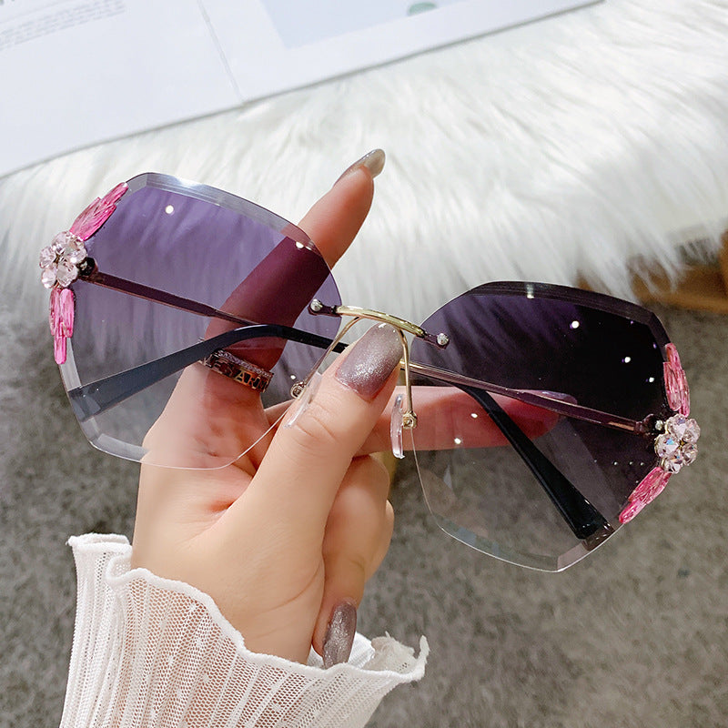 Women's Vintage Rimless Rhinestone 'Magic Spells' Sunglasses