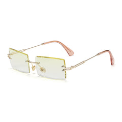 Women's Rimless Small Rectangle 'Diner Dash' Metal Sunglasses