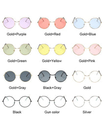 Women's Small Round  'Flamingoo' Metal Sunglasses