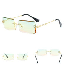 Women's Rectangular 'Pajama' Metal Sunglasses