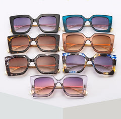 Women's Oversized Square 'Ocelot' Metal Sunglasses