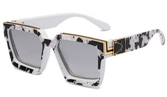 Men's Oversize 'Aries Blued' Plastic Sunglasses