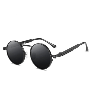 Unisex Round Vintage' Vent' Alloy  Sunglasses