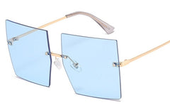 Women's Oversized Square 'Geisha' Plastic Sunglasses