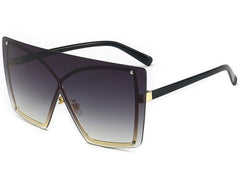 Women's Oversized Square 'Lura Eye Wear' Metal Sunglasses