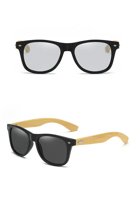 Men's Retro Square 'Sturdy' Wooden Sunglasses