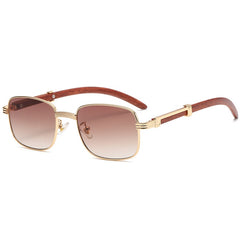 Men's Classic Round 'Peaky' Metal Wood Sunglasses