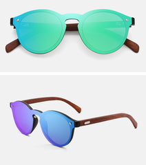 Men's Vintage Round 'Roofer'  Wooden Sunglasses