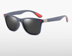 Men's Square "Red Tail" Retro Sunglasses