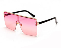 Women's Oversized Square 'Rainbow Dust' Metal Sunglasses