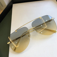 men's Vintage Rimless 'Star Sun' Alloy Aviator Sunglasses