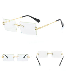 Women's Rectangular 'Pajama' Metal Sunglasses