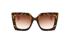 Women's Oversized Square 'Ocelot' Metal Sunglasses