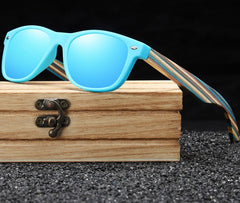 Women's Oval 'Blue Faith' Wooden Sunglasses