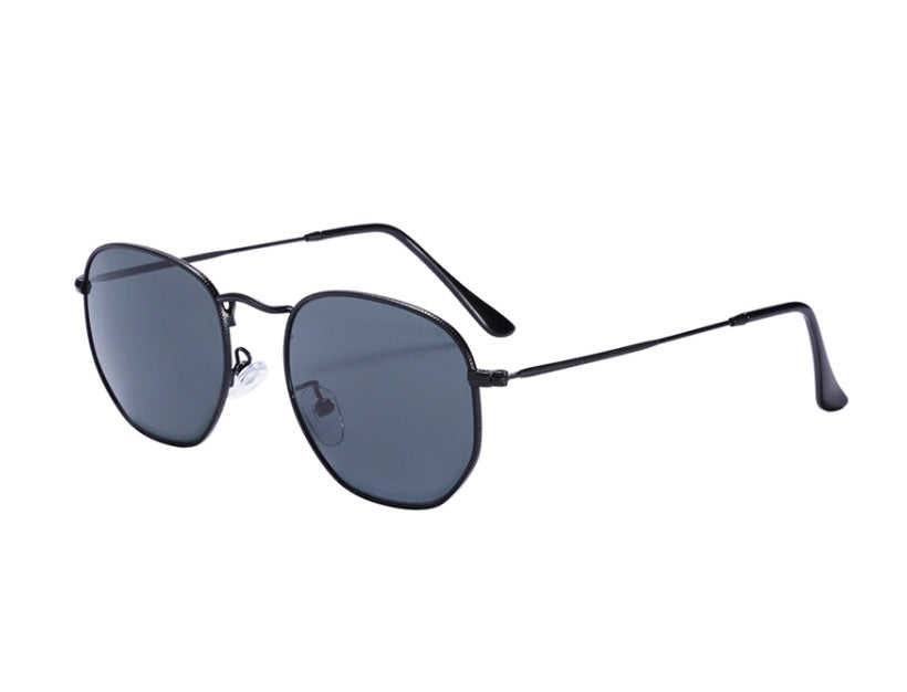 Men's Hexagonal Polarized 'Turbo Alas' Metal Sunglasses
