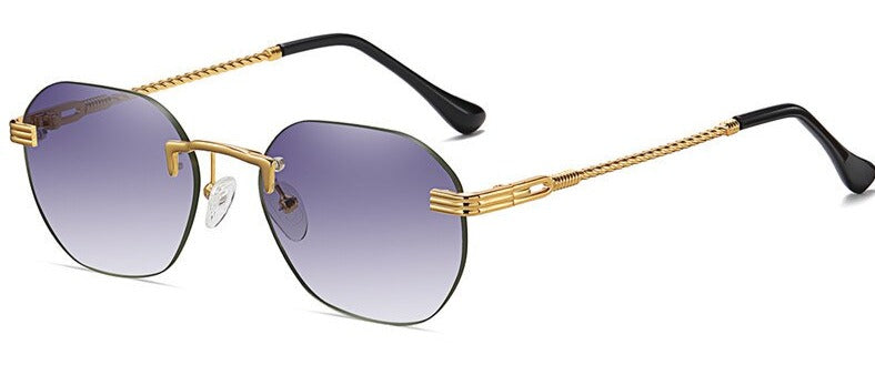 Women's Rimless Oval 'Fiend' Metal Sunglasses